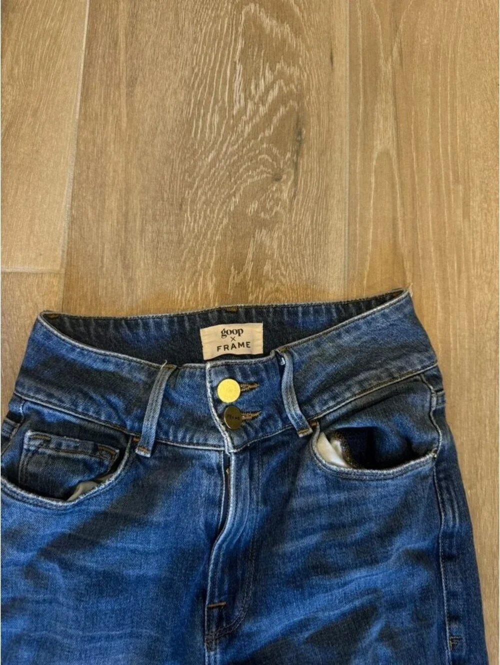 goop x FRAME Flare Jeans Womens 25 Wide Leg High Rise Denim